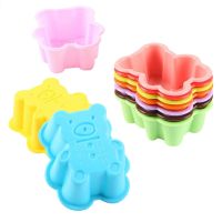 Food Grade Silicone Baking Mold Stencil Flower Animals Random Color Star Shape Cupcake Baking Molds Cake Tools Kitchen Supplies