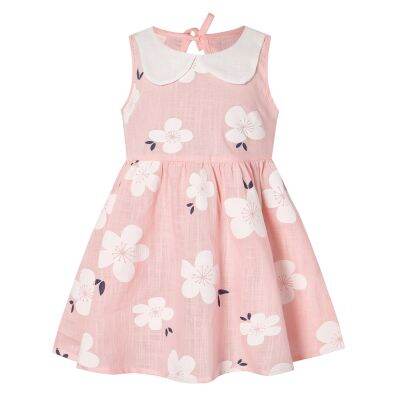 New Korean Version of Girls Summer Dress Sleeveless Baby Collar Sundress Childrens Cotton Princess Dress Baby Dress