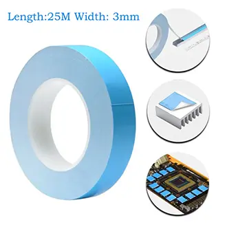 25meter/Roll 3/5/8/10/12/15/18/20mm Transfer Tape Double Side Thermal  Conductive Adhesive Tape For Chip PCB LED Strip Heatsink
