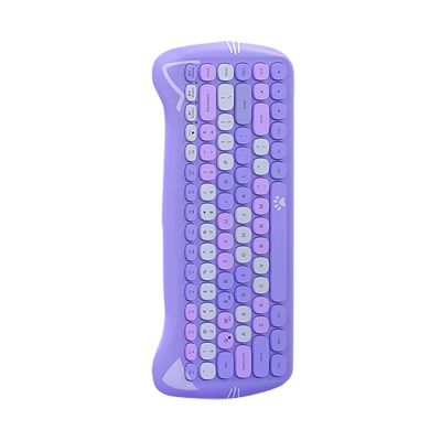 Ajazz 308I 84-Key Wireless Bluetooth Keyboard with Cute Retro Round Keycaps for PC Laptops of Various Systems