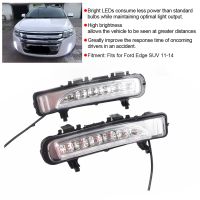 ไฟตัดหมอก Lampu Jalan LED กลางวัน2ชิ้นเหมาะสำหรับรถ Ford Edge SUV 11-14