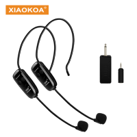 Xiaokoa dual UHF Headsetไมโครโฟนไร้สาย 1 ตัวรับ 2 ชุดหูฟังและมือถือ 2 in 1 แบบชาร์จไฟได้สำหรับการเรียนการสอนเครื่องขยายเสียงTH