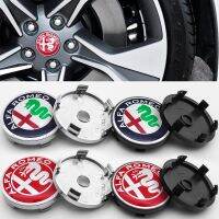 Auto parts Alfa Romeo 4pcs 60mm tire wheel center cover car logo 3D sticker decal dust cover decoration suitable for Alfa Romeo Giulia Stelvio Tonale 147 156 159 166 MiTo 4C