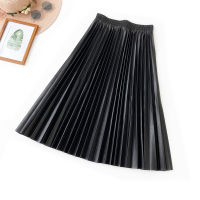 2022 Autumn New Arrival Fashion A-line Skirt Temperament Slim Versatile PU Leather Skirt Long Umbrella Skirt Free Shipping