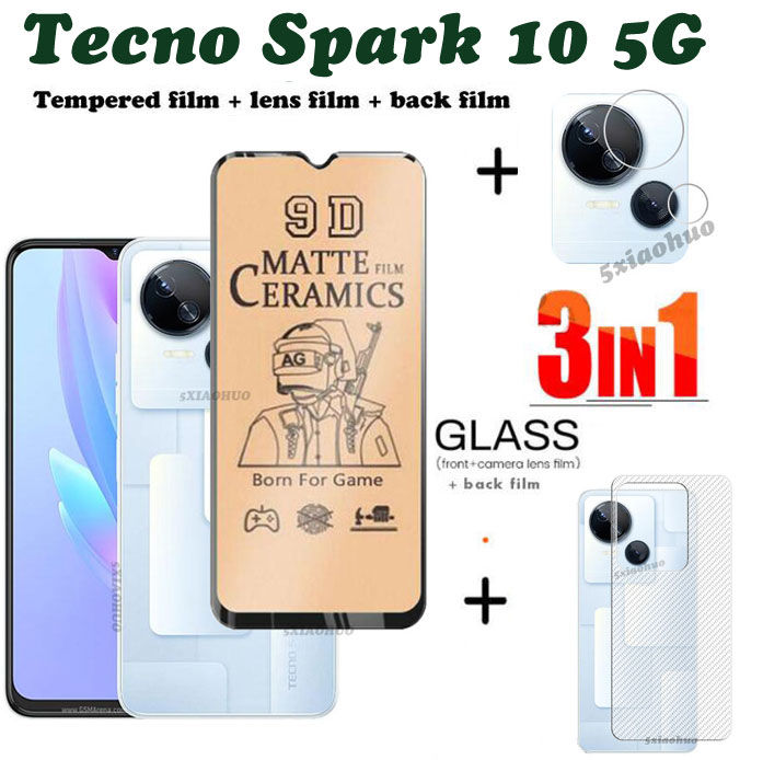 tecno-spark-10-5g-กระจกเทมเปอร์-tecno-spark-10ปกป้องหน้าจอ-tecno-spark-10c-อุปกรณ์ป้องกันเลนส์กล้องถ่ายรูปคลุมทั้งหมดจอกระจกความเป็นส่วนตัวด้าน3-in-1คาร์บอนไฟเบอร์ด้านหลังฟิล์ม