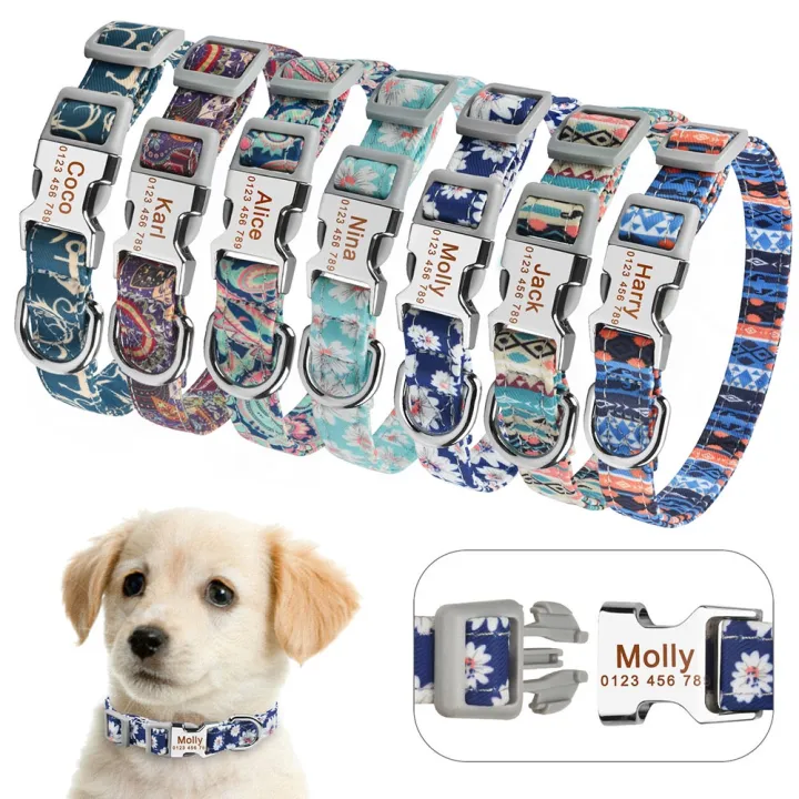 Customized Pet Collar Name ID Tag Personalized Laser Engraved Antilost