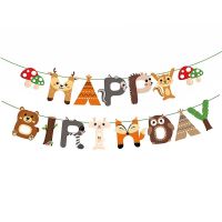 Happy Birthday Banner Jungle Animal Animal Birthday Forest - Theme Party Paper - Aliexpress