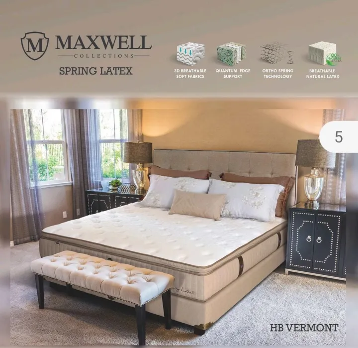 Quantum Maxwell Spring Latex 180 x 200 Cm Springbed VERMONT Bed Set