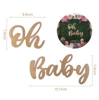 HUIRAN Oh Baby Wooden Letter String Boy Girl Baby Shower Decoraion Birthday Party Décor Gender Reveal Party Wall Sign Supplies