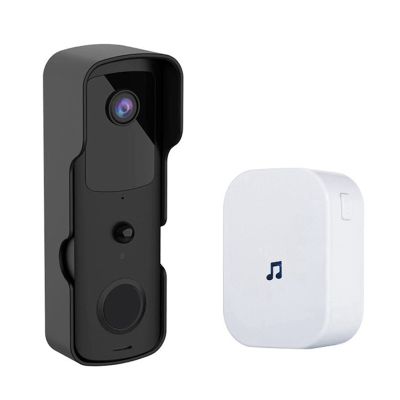 Tuya Smart Video Doorbell WiFi Video Intercom Door Bell Two-Way Audio Works with Tuya/SmartLife EU Plug, Black
