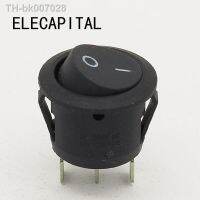 ❖  5Pcs Mini Round Black 3 Pin SPDT ON-OFF Rocker Switch Snap-in