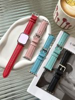 ☃✢❁ Candy Color Bracelet Belt Genuine Leather Band For Apple Watch 41MM 40MM 38 42 44 45 49 Strap For iWatch 8 7 6 SE 5 4 Wristband