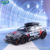 ♟ 1:24 audi rs6 versão modificada simulação diecast liga modelo carro som luz puxar para trás coleção crianças presentes de brinquedo e221