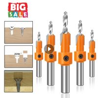 iho◇  6 Size Countersink Bit Set Carpentry Tools Countersunk Counter Sink 10mm Width Woodworking Wood Counterbore