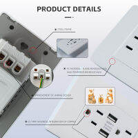 มาใหม่อเมริกาใต้มาตรฐาน PC แผง16A 6 Pins ซ็อกเก็ตผนังที่มีคู่ประเภท A พอร์ต USB