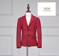 Red Boy Blazer Suit เสื้อสูทเด็ก สีแดง เข้ารูป แมทกับชุดได้หลากหลาย ขนาด 100, 110, 120, 130, 140, 150, 160, 170 (2 ถึง 14 ปี) ไม่มีผ้าเช็ดหน้า