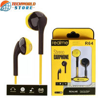 หูฟังเรียวมี Realme R64 Stereo Earphone ของแท้ เสียงดี ช่องเสียบแบบ 3.5 mm Jack ใหม่ล่าสุดจากเรียวมี BY TECHWORLD STORE