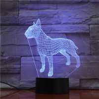 【▼Hot Sales▼】 yisiguyi0 โคมไฟไฟ Led กลางคืนภาพ7สี3d สุนัขเทอเรียร์กระทิงสำหรับเด็กโคมไฟโต๊ะ Usb สัมผัส