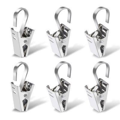 Multifunctional Stainless Steel Curtain Clips With Hook Super Load-bearing Shower Door Curtain Hook Clip Window Accessories