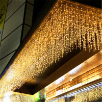 5M Outdoor Christmas Light Curtain Icicle String Light Droop 0.4-0.6m Garland Curtain Lamp Holiday Decoration for Home Window