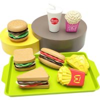 【hot】㍿﹊  9 Per Set Detachable Snack Hamburger Plastic Pretend Food Sets Kids Birthday