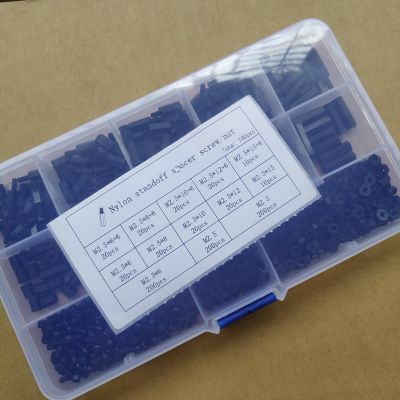 ◑☽❅ 780cs/kit M2 M2.5 M3 Black/White Hex Nylon Standoff Spacer Nylon Plastic Spacing Screws Nuts Flat washer Mix Kits