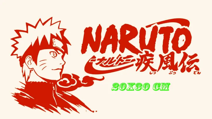sticker cutting mobil motor gambar tulisan naruto ukuran 20x30cm
