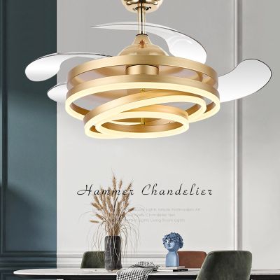 [COD] led fan modern minimalist atmosphere frequency conversion mute living room restaurant invisible windy ceiling