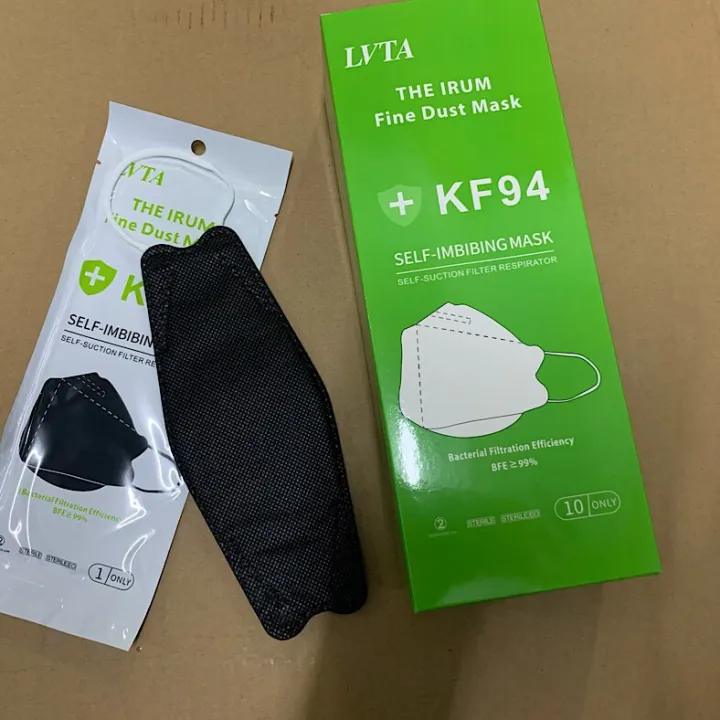 kf94 face mask color black white strap nonwoven protection filter LVTA