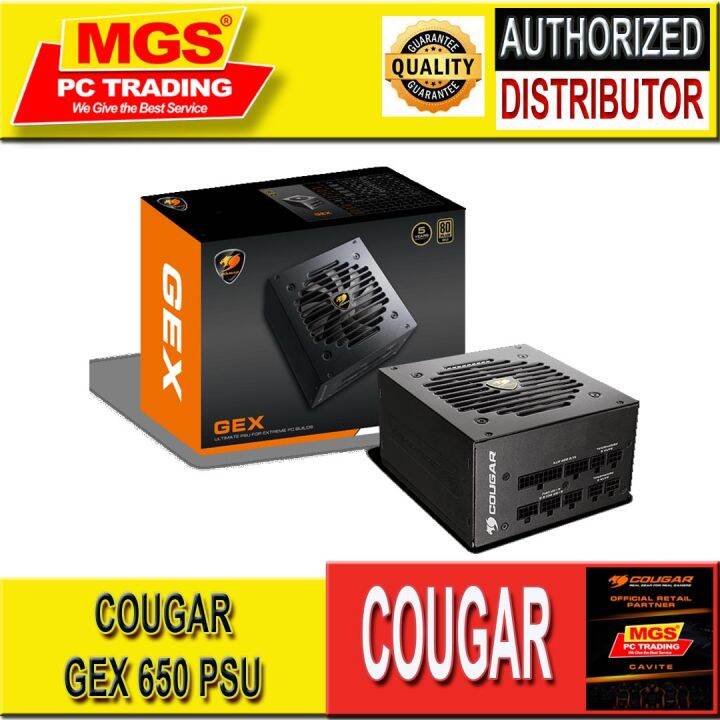 COUGAR PSU GEX-650 80 PLUS GOLD CERTIFIED 650W FULLY MODULAR CABLE ...