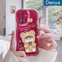 Dienya เคสสำหรับ Samsung A54 5กรัม A33 5กรัม A34 5กรัม A53 5กรัมเคส A73 5กรัมเคสเนื้อครีมลายหมีเชอร์รี่เคสนิ่มกันกระแทกเคสโทรศัพท์โปร่งใส TPU ซิลิกาแบบใสเจลป้องกันการตกฝาครอบป้องกันเลนส์กล้องถ่ายรูป