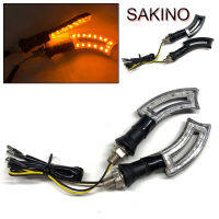 SAKINO สกู๊ตเตอร์ LED อเนกประสงค์ไฟสัญญาณไฟเลี้ยวรถจักรยานยนต์อุปกรณ์เสริมสีเหลืองอำพันกันน้ำ