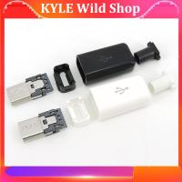 KYLE Wild Shop Micro USB 5PIN Welding Type Male Plug Connectors Charger 5P USB Tail Charging Socket 4 in 1 White Black