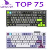 Darmshark TOP-75บลูทูธไร้สายแป้นพิมพ์เชิงกลสำหรับเล่นเกม Swap TTC สวิตช์แบ็คไลท์ RGB คีย์บอร์ด4000MAh 75%