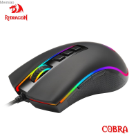 REDRAGON COBRA M711 RGB เมาส์เกมสายยูเอสบี,เมาส์ปุ่ม12400 DPI 9ปุ่มเมาส์สำหรับคอมพิวเตอร์พีซีตามหลักสรีรศาสตร์แล็ปท็อปเกม Meimiao