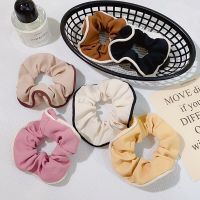 Elegant Simple Solid Linen Wide Hair Bands For Women Girls Ponytail Holder Hair Tie Scrunchie Fashion Hair Accessories Hair Accessories