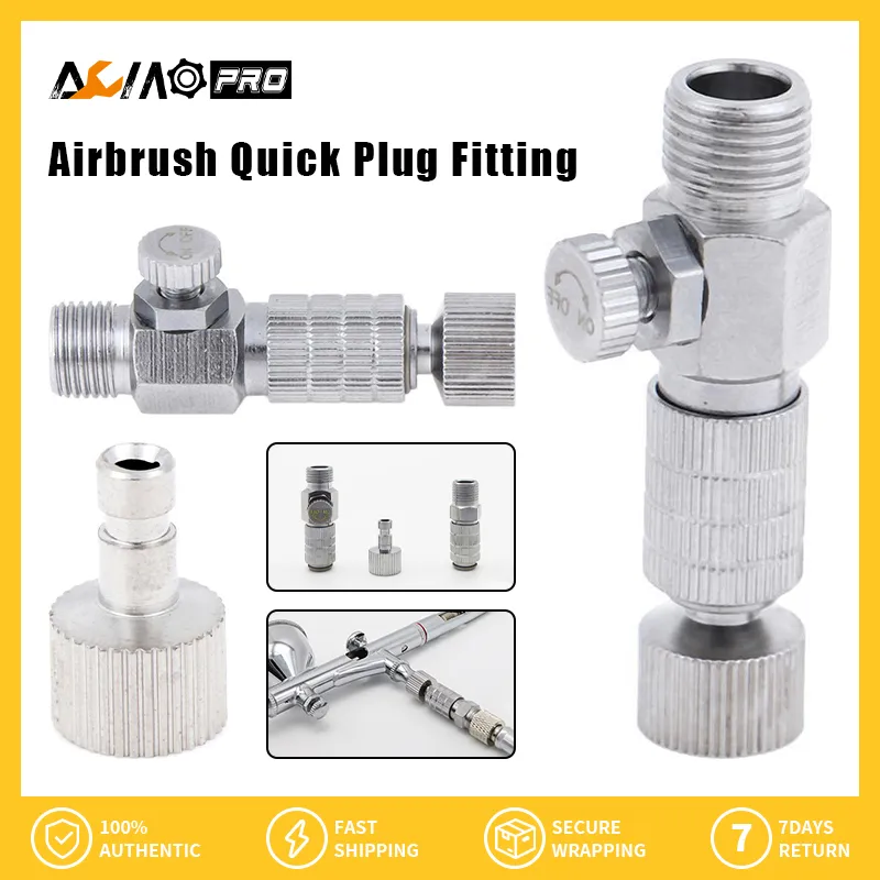 Air Brush Quick Release Coupling Disconnect Adapter 1/8 Plug Male and  Female Fitting for Air Compressor Airbrush Hose Adapter