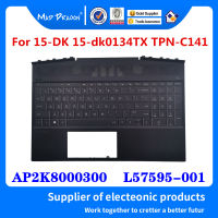 ใหม่ L57595-001สำหรับ HP P avilion 15-DK 15-dk0134TX TPN-C141แล็ปท็อปสหรัฐสีขาว backlit แป้นพิมพ์ palmrest บนปก