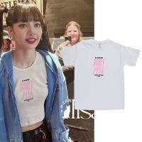 เสื้อยืดKPOP BLACKPINK BORN PINK World Tour Lisa Dallas Same Cotton T-shirt Women Plus Size Korean ins Short [S-5XL]