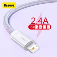 USB Baseus สำหรับ13 12 11 Pro Max X XS XR 8 7 2.4A สายชาร์จโทรศัพท์ข้อมูลสำหรับ Ipad USB R