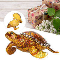 [Zeberdany] T-Ortoise Figurine Electroplated Turtle Jewelry Trinket Storage Box Ornament With Rhinestones