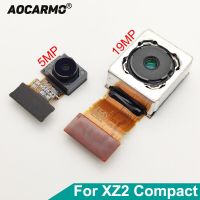 Aocarmo สายโมดูลกล้องหลังหลักด้านหน้าและหลังขนาดเล็กสำหรับ SONY Xperia XZ2 Compact H8314 H8324 SO-05 XZ2C