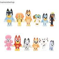 Ite ของเล่นการ์ตูนอนิเมชัน Bluey Playtime โมเดลฟิกเกอร์ของเล่นเด็ก12ชิ้นสำหรับเป็นของขวัญ