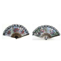 2x Spanish Style Hand Fan Decorative Design