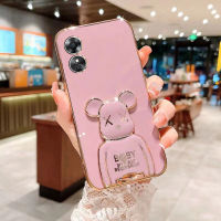 เคสโทรศัพท์สำหรับ OPPO A58 Reno 10pro A98 A78 A17 A17K ฝาหลังสุดหรู3มิติ Reno 8T 5G พร้อมที่ใส่หมี