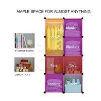 Mytools Wardrobe Cabinet Almari Rak 8 Cubes Black Stripes DIY Rack Clothes Organiser {Free 1 Hanger} - 2 Size Available