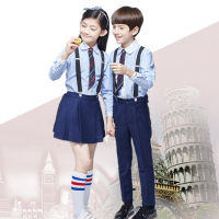 【cw】 New Boys and Girls Suits School Uniform 61 Primary School Student Chorus Costume Costumes Suspender Pants Spring and Summer 1