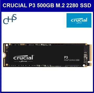 CRUCIAL P3 500Go SSD 3D NAND NVMe PCIe M.2 (CT500P3SSD8) avec