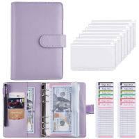 2022 A6 PU Leather Budget Binder Notebook Cash Envelopes System Set, with Binder Pockets for Money Budget Saving Bill Organizer-Jieeu
