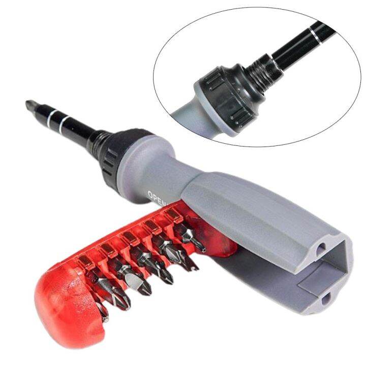 Durable Ratchet Screwdriver 11 In 1 ABS Handle Adjustment Multi Bits